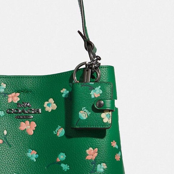 COACH Picture Frame Bag Charm with Mystical Floral Print - Picture 2 of 2